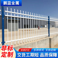 Zinc Steel Fence Panel for Outdoor Walls, Villas, Schools, and Factories - Blue and White