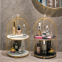 Bathroom Countertop Organizer with Birdcage Design for Cosmetics and Toiletries