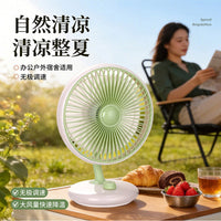 2026 New USB Rechargeable Portable Desk Fan with Stepless Speed Control and Quiet Operation
