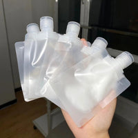Travel Toiletry Pouch Set Foldable Refillable Lotion Shampoo Liquid Dispenser Bottles