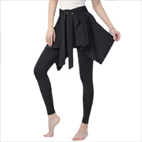 Women's High Waisted Yoga Skirted Leggings with Pockets, 2-in-1 Athletic Skirt with Capris for Running, Workout