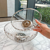 European Style Stainless Steel Fruit Basket Hollow Drainer Snack Storage Bowl