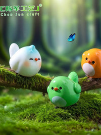 Cute Chubby Bird Miniature Figurines for Micro Landscape Decor