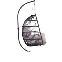 Outdoor Patio Swing Chair Wicker Hanging Basket Seat Foldable for Balcony Garden