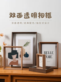 Double-Sided Transparent Acrylic Picture Frame for Wall Mounting or Tabletop Display