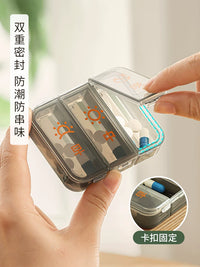 Portable 7-Day Mini Pill Organizer with 3 Compartments, Moisture-Proof Travel Medicine Storage