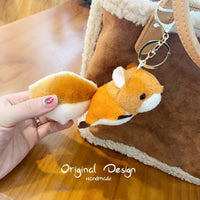 Cute Squirrel Plush Keychain Pendant Brooch for Bags and Couples