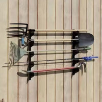 Wall-Mounted Garden Tool Organizer Rack for Shovels, Rakes, and Brooms - Garage Storage Solution