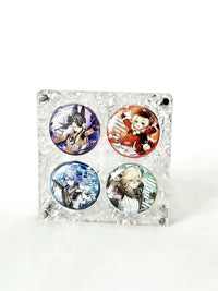 Acrylic Ripple Pattern Display Case for Badges and Cards, 3/4-Grid Dustproof Organizer for Anime Collectibles
