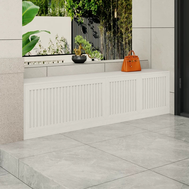 Outdoor Aluminum Alloy Shoe Cabinet with Integrated Shoe Changing Stool, Waterproof Sunscreen Villa Garden Storage Cabinet
