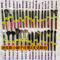 Mini Travel Makeup Brush Set with Portable Bag for Powder Blush Nose Shadow