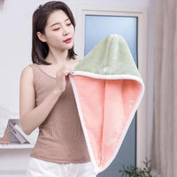 Dual-Sided Thickened Coral Fleece Hair Drying Towel Cap for Adults, Super Absorbent and Quick Dry