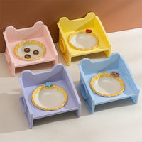 Elevated Ceramic Pet Bowl with Twist Edge Design for Cats and Small Dogs