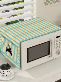 Cartoon Capybara Microwave Oven Dust Cover Linen Blend Refrigerator Washing Machine Top Cover