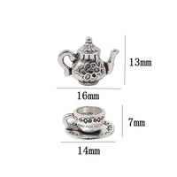 Vintage Alloy Teapot Coffee Cup Charms for DIY Jewelry Making