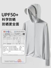 Unisex UPF 50+ Ice Silk Sun Protection Jacket with Detachable Hood for Outdoor Cycling