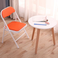 Kids' Portable Cartoon Folding Chair with Backrest, Small Metal Stool for Home Use