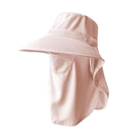 Women's Korean Style Casual Sun Protection Bucket Hat with Wide Brim and UV Protection Shawl
