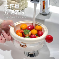 Double-Layer Draining Basket for Fruits and Vegetables, Thickened Washing Bowl Set