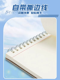 Thickened A4 Sketchbook for Students and Artists, Kraft Paper Sketch Pad with Tear-Off Lines, Bleed-Proof Marker Paper, Eye-Protective Off-White Paper for Drawing and Doodling