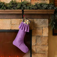 Large Ruffled Christmas Stocking with Hanging Loop for Fireplace & Christmas Tree Decoration