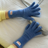 Women's Winter Knitted Fingerless Touchscreen Gloves Warm Thick Cycling Student Gloves