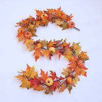 1.8m Artificial Thanksgiving Pumpkin Berry Maple Leaf Garland for Harvest Festival & Christmas Decor