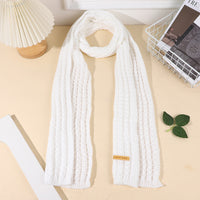 Knitted Solid Color Scarf for Autumn/Winter, Thickened Warm Neck Warmer, Simple Windproof Design