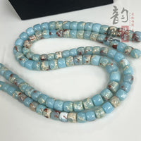 Blue Shoushan Stone Barrel Beads for Jewelry Making