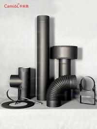 Fireplace Wood Stove Flue Pipe Stainless Steel Chimney Liner Kit Black