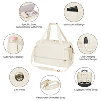 Women's Waterproof Breathable Dry Wet Separation Large Capacity Gym Travel Bag