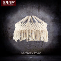 Bohemian Handwoven Rope Pendant Light Shade for DIY Creative Spaces