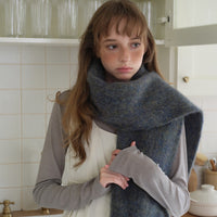 Wool Blend Colorful Flecked Scarf for Women, Thickened Korean Style Soft Solid Color Neck Warmer
