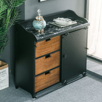 LOFT Industrial Style Sideboard Iron Storage Cabinet Tea Station Vintage Distressed Restaurant Buffet Cabinet Dish Cabinet Wine Cabinet