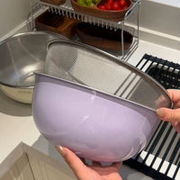 Stainless Steel Double-Layer Drain Basket with Scale for Kitchen Rice Washing and Vegetable Draining