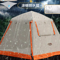 Hexagonal Large Space Automatic Camping Tent, Thickened Rainproof Windproof Oxford Cloth for Multiple People