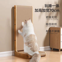 L-Shaped Cat Scratching Board with Catnip - Durable Corrugated Cardboard Scratcher for Cats