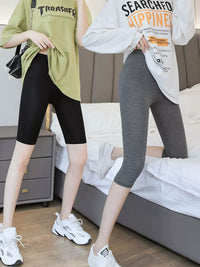 Women's Plus Size Modal Capri Leggings - Thin, Tight-Fitting, Long, Anti-Exposure Safety Sports Shorts