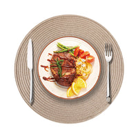 Round PP Woven Placemat Set, 38cm Heat-Resistant & Biodegradable Table Mat for Dining