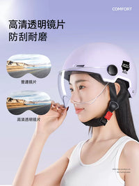 3C Certified Electric Motorcycle Helmet for Men and Women, Summer Sun Protection, Four Seasons Universal Safety Helmet