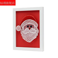 DIY Christmas String Art Kit with Frame, Hammer, and Lights - Handmade Nail and Thread Craft for Kids and Adults