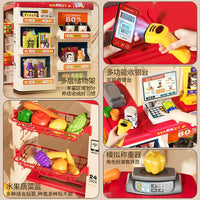 Kids' Pretend Play Supermarket Cash Register Toy with Scanner and Accessories