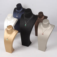 PU Leather Bust Necklace Display Stand Jewelry Mannequin Holder
