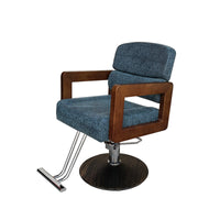 Salon Barber Chair with Wooden Armrests, Hydraulic Swivel Styling Chair for Hair Salon and Beauty Parlor