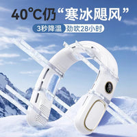 Portable Semiconductor Cooling Neck Fan USB Rechargeable Bladeless Air Conditioner Fan for Outdoor Use