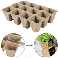 12-Cell Seedling Starter Kit with Pulp Pots, Transplanting Tools, and Plant Labels