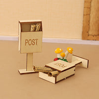 Dollhouse Miniature Christmas Mailbox Model Ornament for DIY Scene Decor