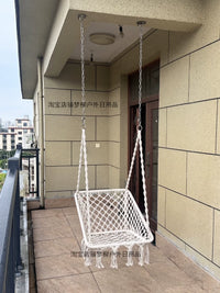 Ins Square Hanging Chair Swing Indoor Outdoor Courtyard Balcony Hammock with Tassels