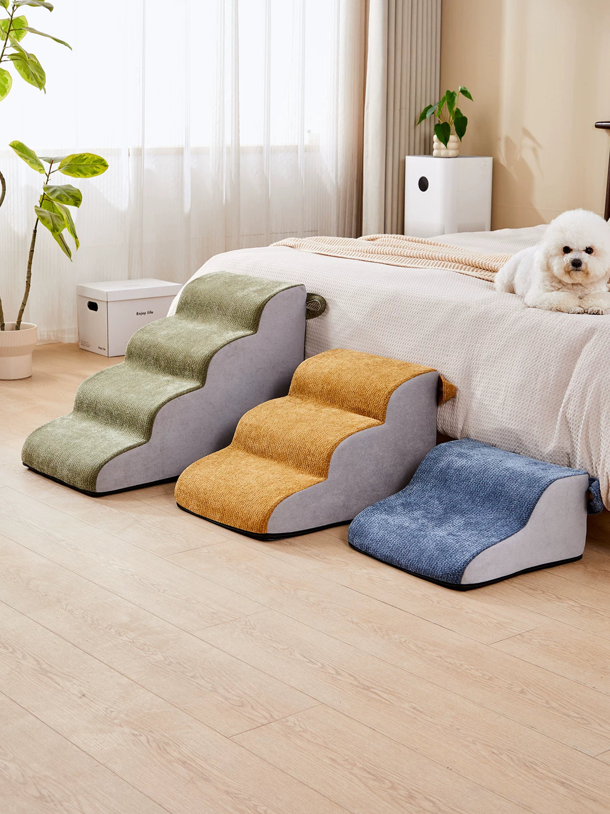 Pet Stairs Dog Ramp for Sofa and Bed, Non-Slip Washable Steps for Small Dogs
