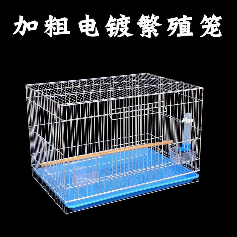 Large Galvanized Breeding Bird Cage for Parakeets, Mynahs, Peonies, Cockatiels - Thickened Metal Aviary